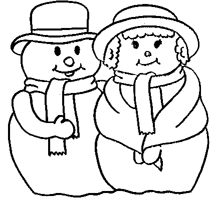 coloriage monsieur et madame bonhomme de neige